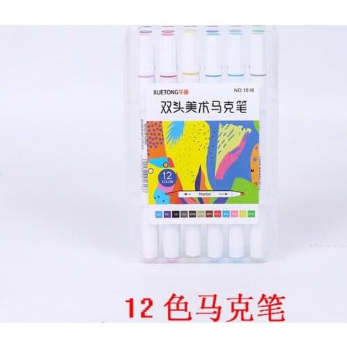 Popular 12 colors marker set touch double head color student art painting hand drawn animation brush