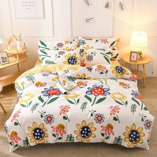Skin-friendly cotton aloe cotton bedding three-piece four-piece active cotton sheet duvet cover