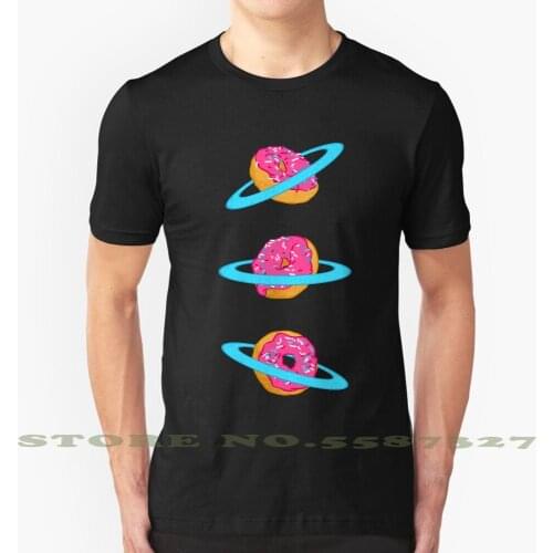 Sugar Rings Of Saturn Cool Design Trendy T-Shirt Tee Galaxy Sweet Doughnut Donut Planet Stars Universe World Cosmos Dessert