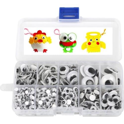 700PCS Self-adhesive Mixed Random Approx 4-15mm Dolls Eye For Toys Googly Eyes Used For Doll Accessories DIY Craft 10 Grid Boxed