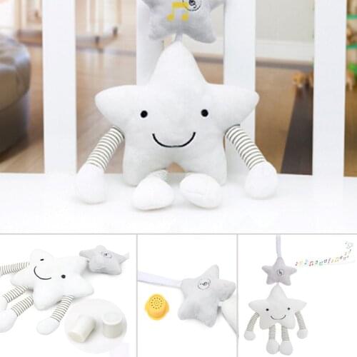 Wind Chime Hanging Singing Stroller Hot Baby Bed Hanging Rattle White Star Music Bed Hanging Bed Bell Accompany Toy For Newborn
