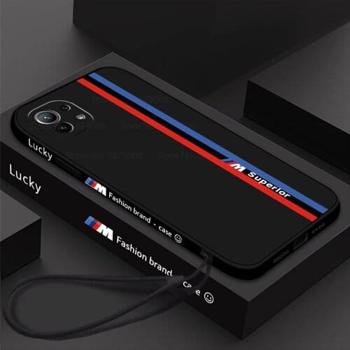 Ultra-thin Square Liquid Silicone Phone Case For xiaomi mi11 lite mi 11 lite 11lite xiomi 11 light With Lanyard Cover Fundas