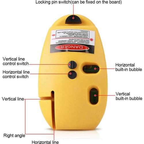90° Right angle Two lines Infrared laser level Spirit level Decoration Wire tool Mouse type Ground wire instrument