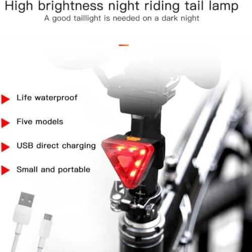 Bicycle Smart Light USB Charge Led Bike Light Flash Tail Rear Safety Remote Control Warning Lamp waterproof