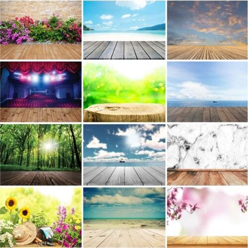 Vinyl Custom Photo Backdrops Bokeh Scenery Flower Wood Board Floor Photography Background for Photo Studio 210319CMA-05