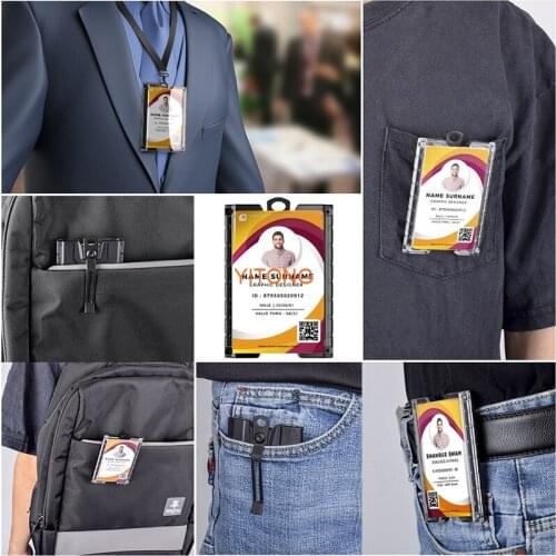 ID Card Holder Wallet Credit Card Business Card With Pocket With Strap