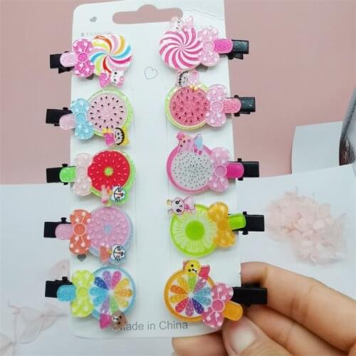 10pcs/lot Kawaii Hairpin Girls Kids Hair Clips Bows Accessories For Children Vintage Barrette Small Hairclip Set Headdress