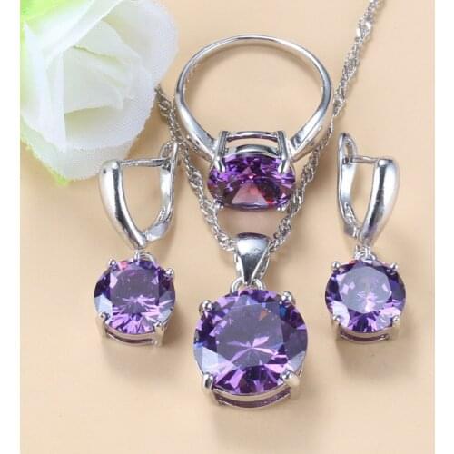 Wedding Jewelry Sets With Natural Crystal 925 Silver Bridal Fashion Accessories Necklace And Earrings Ring For Women Gift
