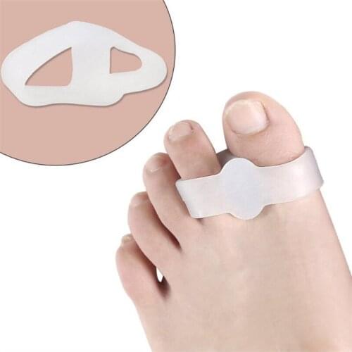 1pair Silicone Two Hole Toe Separator Gel Foot Finger Protector Bunion Orthopedic Hallux Valgus Guard Straightener Pedicure