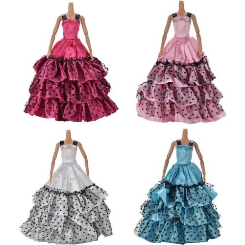 1Pcs Summer Mini Tank Doll Princess Dress 3 Layer Dot Flower Dress For Dolls Wedding Dresses Hot Sell