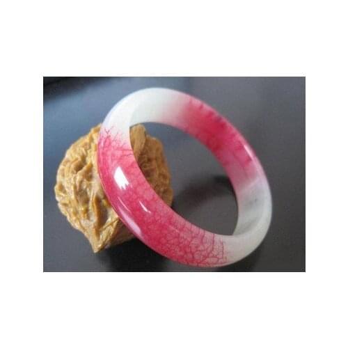 100% Natural chinese White Red Stone Gem Bangle Bracelets Quartzite bracelet 54-62mm