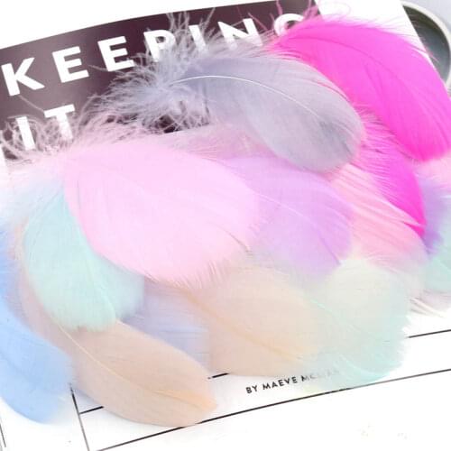 100 Pcs Natural Goose Feathers Plumes 8-12cm Colourful Swan Feather Plume for Home Decoration Craft DIY Jewelry Decoration