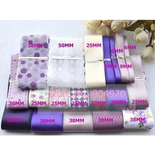 19 patterns Grosgrain Ribbon MIXed styles satin cartoon hairbow bowknot Variety Width Printing Lace Tape DIY Ornament 21M