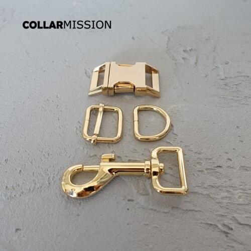 20sets/lot (metal buckle+adjust buckle+D ring+metal dog clasp/set) DIY dog collar 25mm webbing accessory Zinc Alloy Swivel Clasp