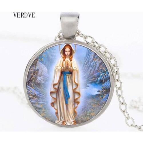 3 / Color 2017 New Christmas Jewelry Santas Necklace Art Print Glass Pendant Gift Girl