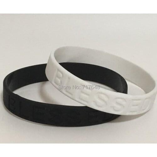 30pcs blessed wristband silicone bracelets wrist bands bangle free shipping by ePacket A