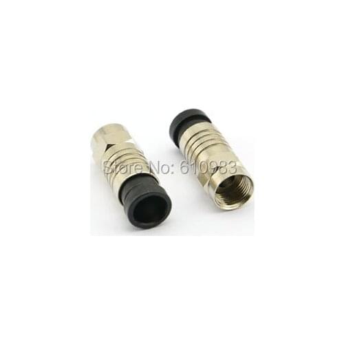 5pcs/lot) Black Base F COMPRESSION FITTING Push & Seal Connector adapter for RG6 cable