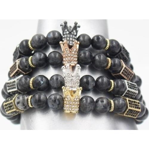 8mm xty45 gold silver Copper crown agate Onyx micro pave cz zircon cubic zirconia Bracelet Yoga Reiki Chakra Healing