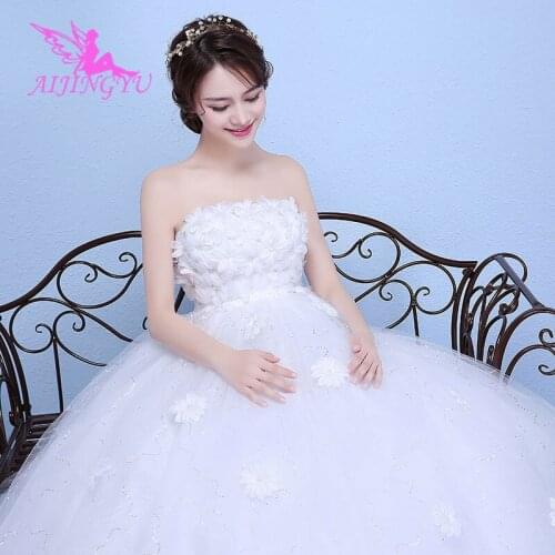 AIJINGYU 2021 plus size Customized new hot selling cheap ball gown lace up back formal bride dresses wedding dress WK340