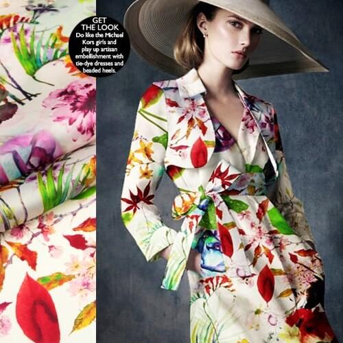 CNUM SO026 100% Natural Silk/Enchanting Sicanian/Printed Charmeuse/Silk Fabric Organza/Width 1.48yd Thickness 14mm