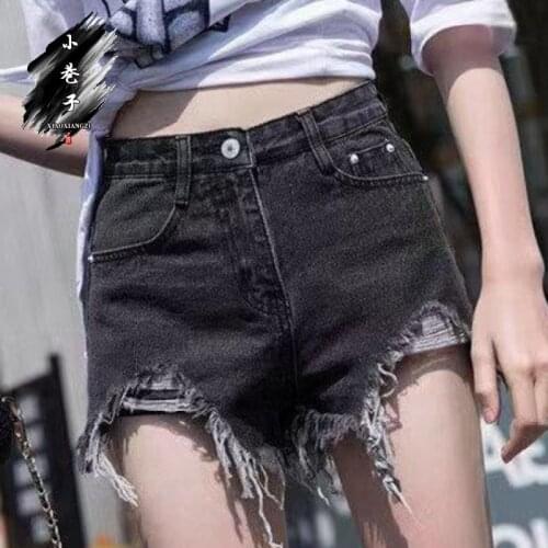New High Waist Denim Shorts Women 2020 Summer Plus Size Pocket Tassel Hole Ripped jeans Short Female Femme Short Pants Women