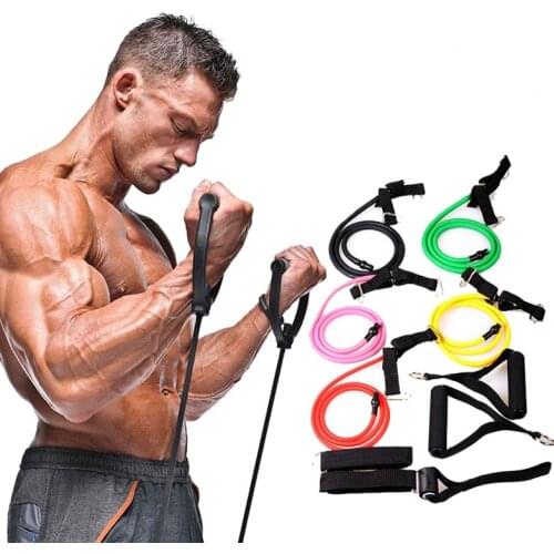 120cm Fitness Resistance Bands Gym Equipment Elastic Bands For Yoga Pull Rope Fitness Workout Home Excerciser Training 5 Levels