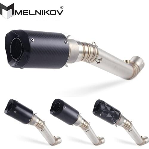 Motorcycle Carbon Fiber Exhaust Muffler Link Middle Pipe Slip on For KAWASAKI ZX-10R ZX10R 2011-2017 Exhaust