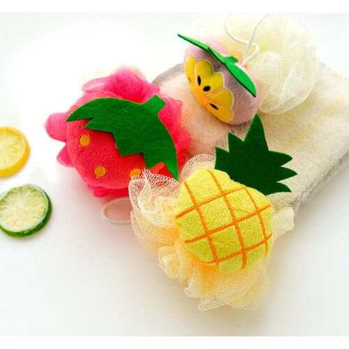 Fruit Shape Bathing Ball Sponge Rubbing Towel Household Bathroom Showering Accessories