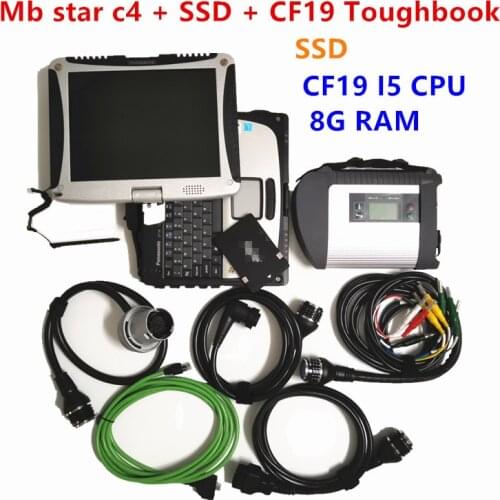 Hot MB Star C4 SD Connect with Software New 2020-09V SSD Laptop CF19 i5 8g Toughbook work for star diagnosis c4 Diagnostic Tool