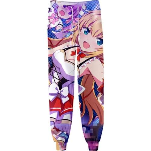 HOLOLIVE VTuber Akai Haato 3D Men/Women Neutral StyleThreaded Bunched Trousers Japan Kawaii Threaded Bunched Leg Pants