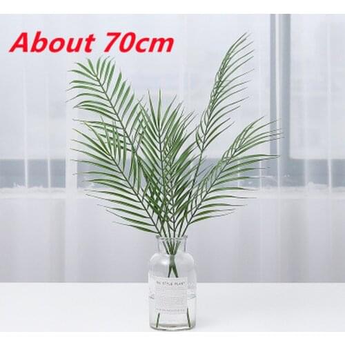Palm Artificial Green Plants Plastic Leaves Fake Plants for Home Wedding Living Room Balcony Table Decoration Scattered Foliage