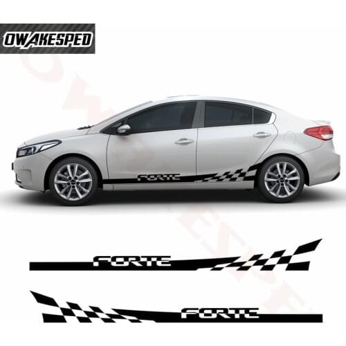 2 PCS Car Styling Vinyl Car Side Skirt Stickers Decals For KIA Forte Cerato Auto Body Modified Accessories Decal