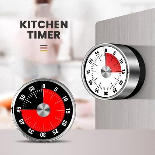 60 Minutes Mechanical Visual Timer Small Magnetic Kitchen Countdown Timer With Loud Alarm For Kids And Adults Baking For Chores