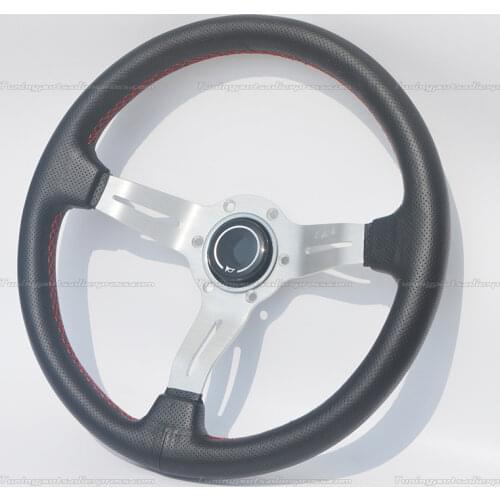 Free Shipping ND 350mm Modified Automobile Steering Wheel 52mm Dishes Leather Car Steering Wheel