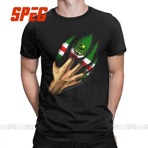 Chechnya Flag DNA Heritage T-Shirt Men Vintage Pure Cotton Tees Round Collar Short Sleeve T Shirt Graphic Printed Clothes