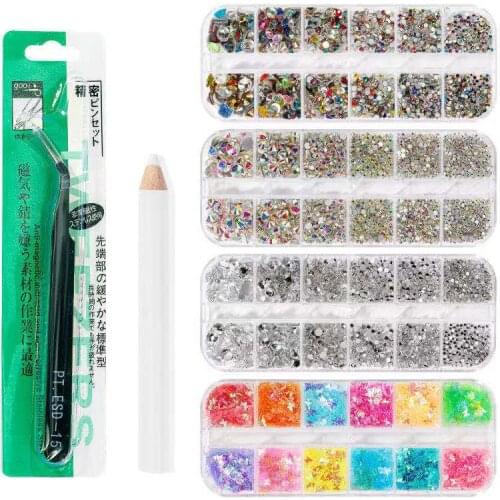 New Multi-Size Mixed Color Acrylic Nail Nail Diamond 3D Crystal AB Transparent DIY Nail Art Decoration Rhinestone
