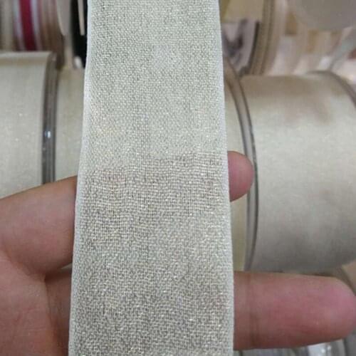 Very thin Woven Cotton Webbing Silver Ribbon Translucent Webbing Gold Lurex Breathable Tape For Garment Accessories 100yards/lot