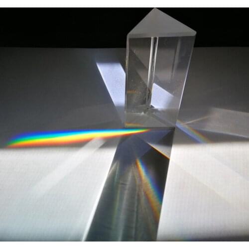 Optical Glass Right Angle Reflecting Triangular Prism for Teaching Light Spectrum Rainbow Prism Rainbow Triangular Prism