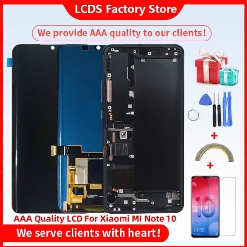 Original Amoled With Frame For Xiaomi MI Note 10 LCD With Fingerprint Display Screen For Xiaomi MI Note 10 LCD Screen Display