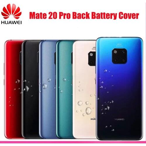 Original Huawei Mate 20 Pro Glass Housing Cover Back Rear Door Battery Case For Mate20 Pro With Camera Glass Lens Frame +Sticker