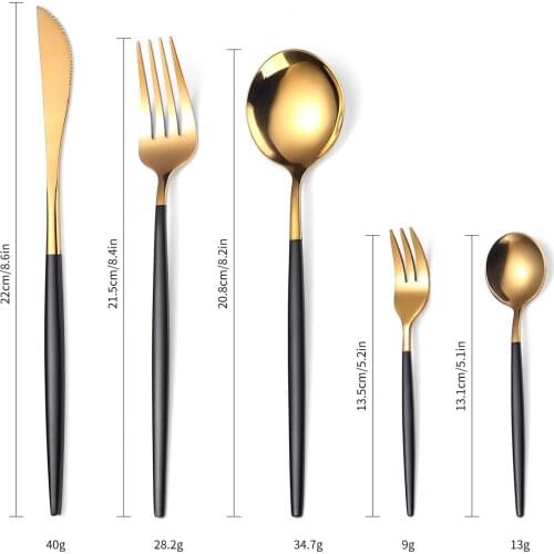 Portugal stainless steel tableware five-piece set with set knife and fork cutlery set travel tableware