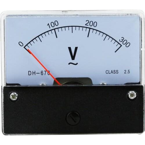 Rectangle AC 0-300V Gauge Analog Voltage Panel Meter Voltmeter DH670