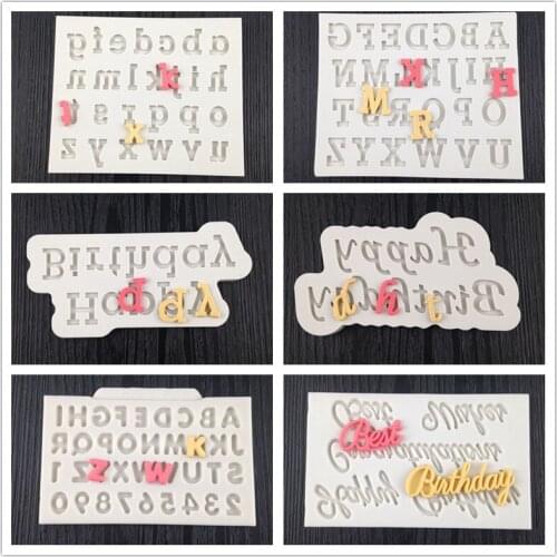 Blackbody size, birthday happy letter liquid silicone mold silicone cake mold sugar DIY baking tool WMJ-740