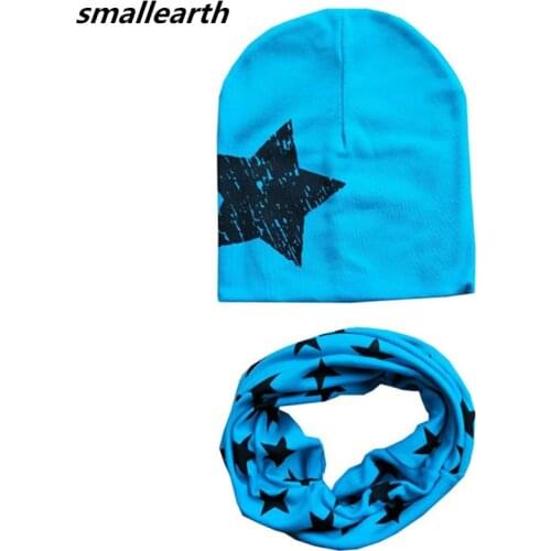 New Stars Love Print Crochet Children Hat Scarf Sets Autumn Winter Girl Boy Caps Baby Kids Hats Scarves Set Baby Child Cap Scarf