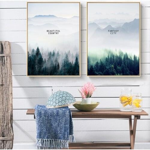 Nordic Forest Decorative Landscape Wall Art Canvas Posters and Prints Canvas Painting Living Room Home Decor Picture A2 A3 A4