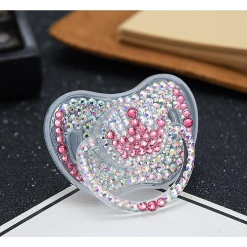 MIYOCAR Special price 4 color shining bling crystal rhinestone Baby Pacifier/ Nipples /Dummy /cocka /chupeta &pacifier clips
