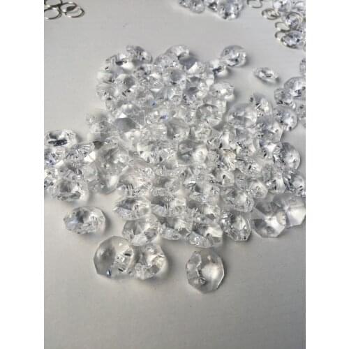 2017 Hot AAA 14mm, clear color, 850pcs/lot topper Acrylic crystal octagon chandelier garland beads, diy beads, curtain pendant