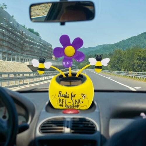 Car Decor Solar Powered Dancing Flower Swinging Car Dashboard Ornaments Auto Interior Decoration Gifts Toy Car Accessories