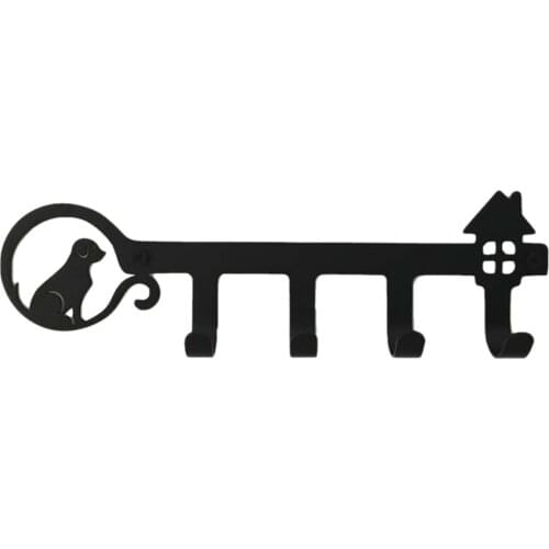 Hook Rack Door 4 Hooks Rail Cats Animal Shaped Clothes Rack Hanger Kitchen Toilet Wall Hook Nail-free Kitchen Towel Hooks Hanger
