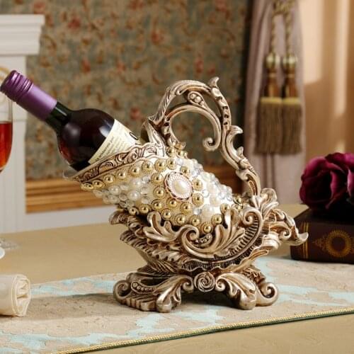 NEWYEARNEW Europe Wine Rack Retro Creative Home Furnishing Ornament Wine Bottle Rack Luxury Living Room Decoration Wedding Gift
